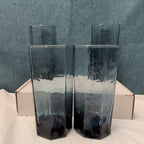 Set of 4 Libbey FACETS Cobalt Blue Glasses | 8-Panel Octagon Highball Tumblers