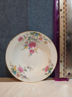 Noritake Peony 5053 China 7.5" Soup Bowl Floral Gold Rim Vintage