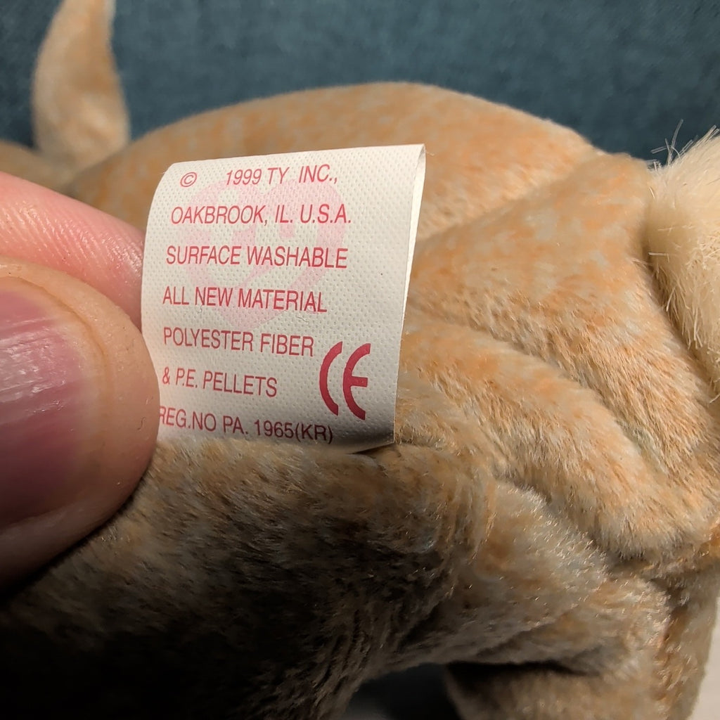 Ty Beanie Baby Nibbly 1998 Retired Speckled Bunny with Tag Protector Vintage