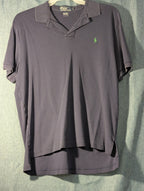 Vintage 90s Polo Ralph Lauren Shirt Men's L Navy Blue Green Pony Logo