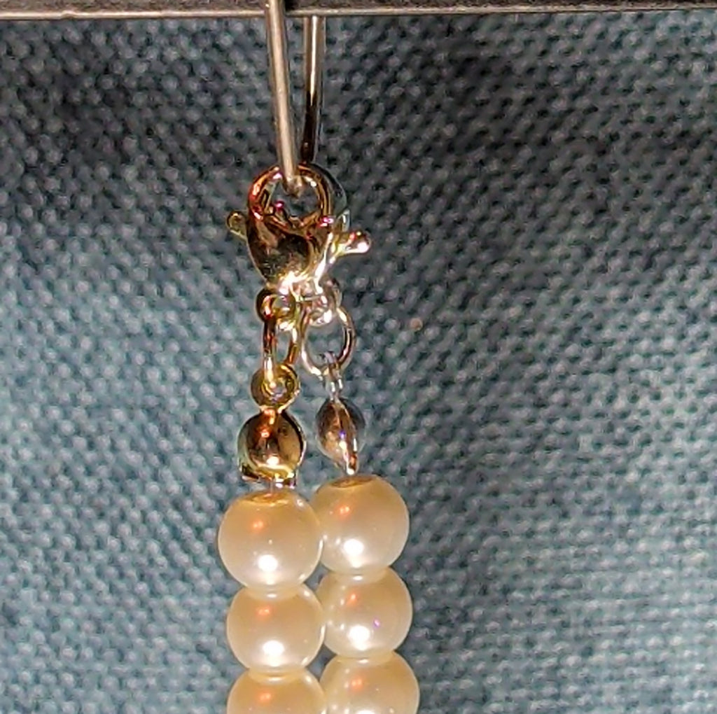 Faux Pearl Purse Charm Gold Silver Tone W Letter Initial