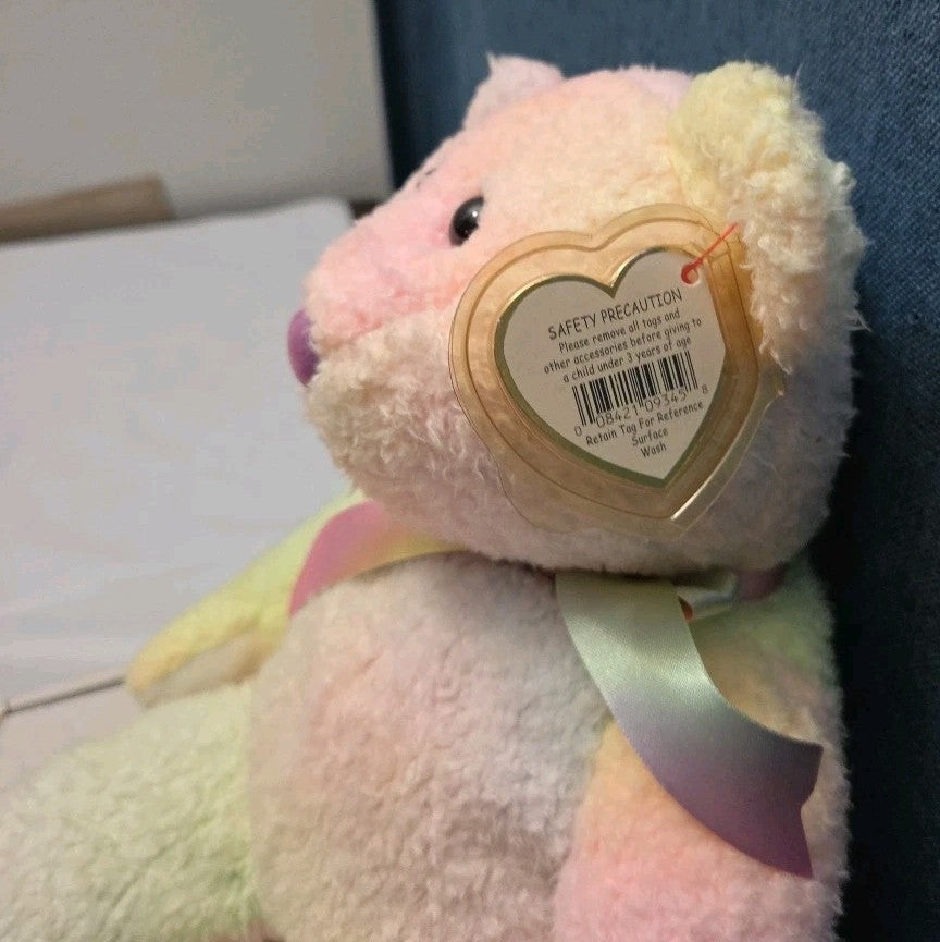 TY Beanie Buddy GROOVY the Bear 1999 | 14" Rainbow Tie-Dye | MWMT Mint Tags