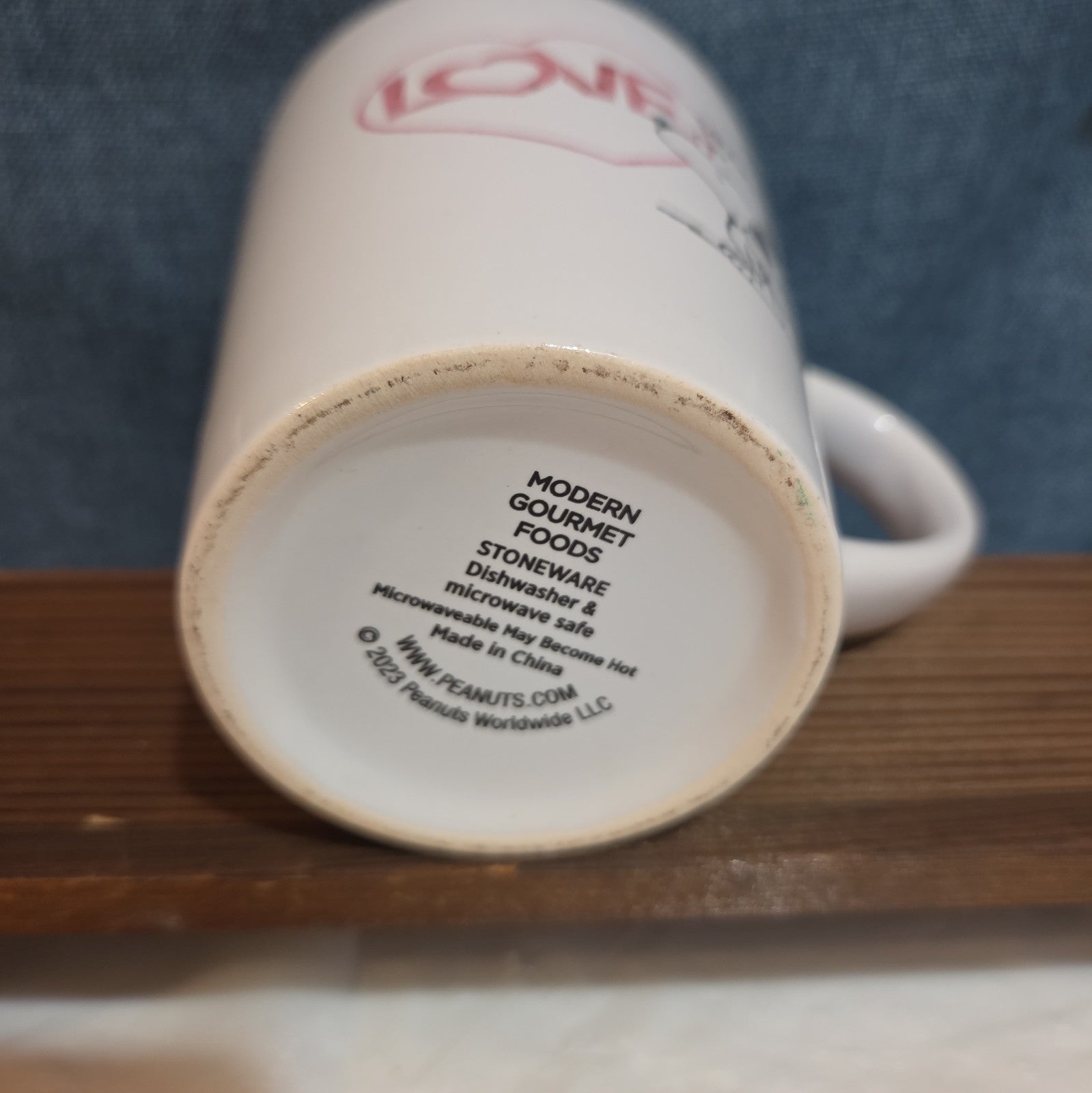 Peanuts Snoopy Love Smak 16oz Ceramic Mug Woodstock Heart Cartoon Valentine
