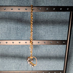Wire Wrapped Heart Bracelet Gold Tone Hematite Bead Boho