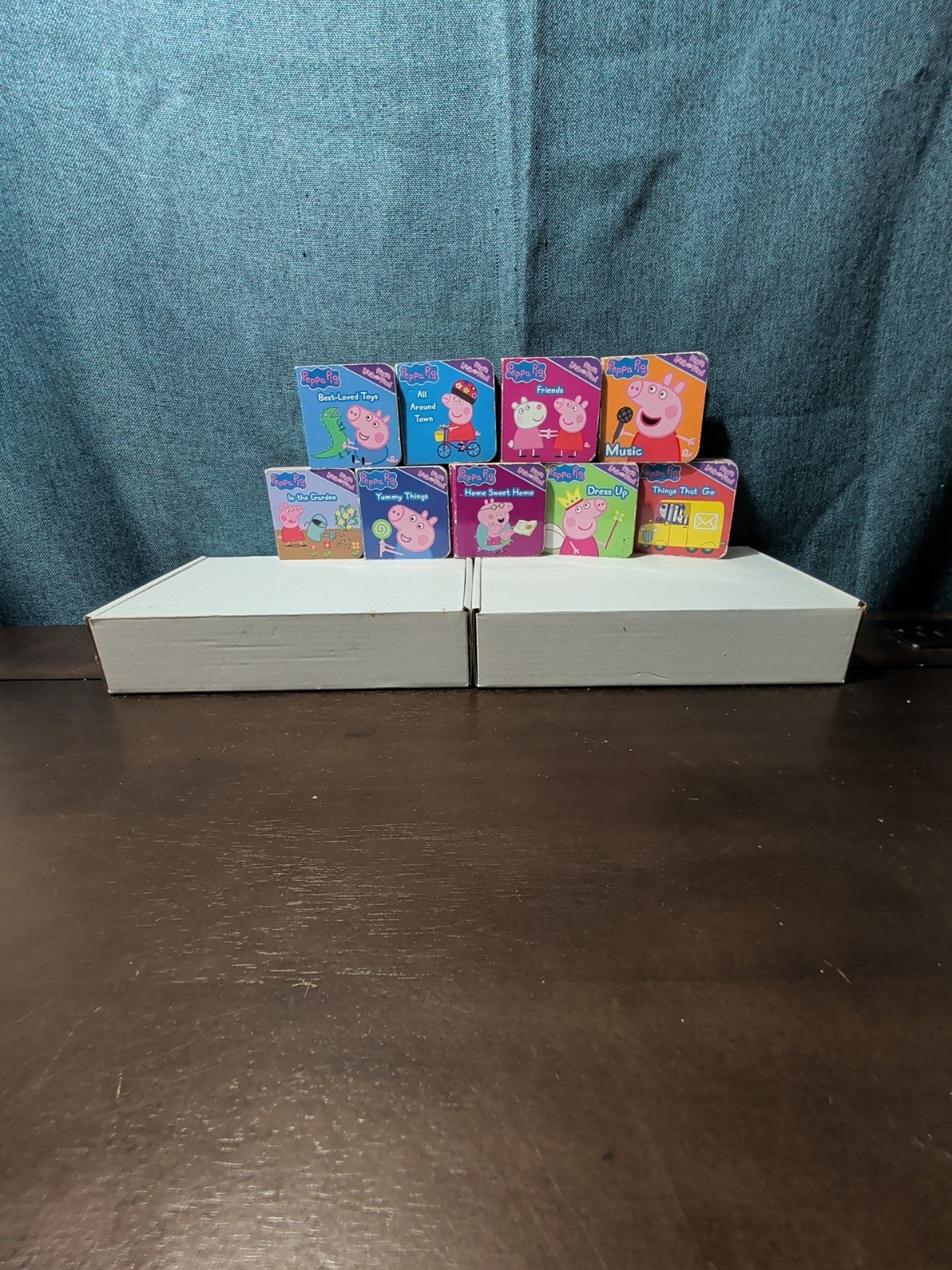 Set of 14 Peppa Pig Mini Board Books | Little Library Puzzle Backs | Travel Size