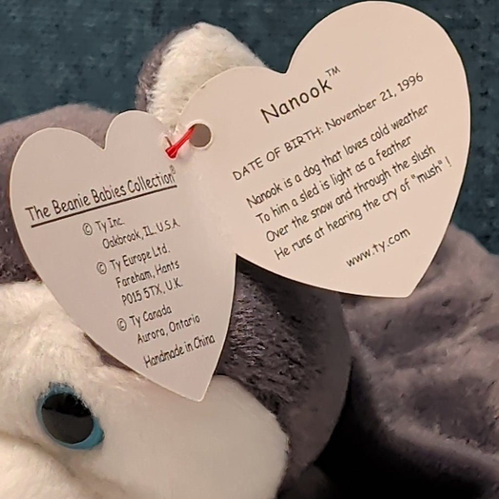 TY Beanie Baby NANOOK Husky Dog 1996 | MWMT Mint Tags | Fareham Hants Star