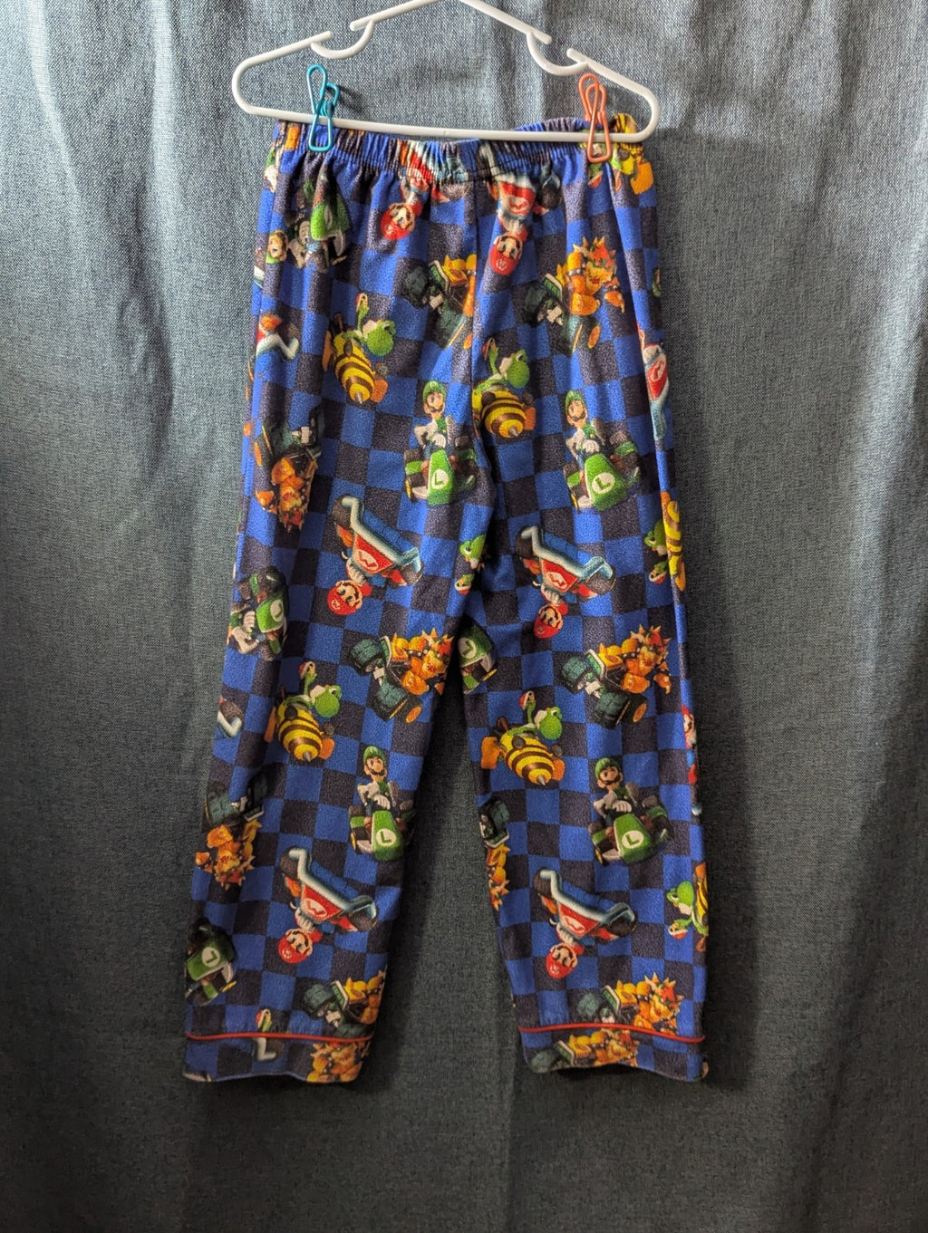 Nintendo Mario Kart Pajama Set Boys Size 6/7 Fleece Button Down 2-Piece PJs