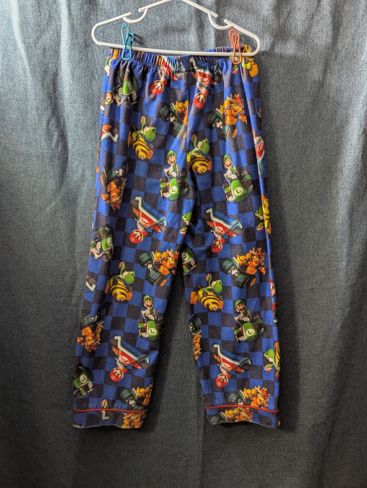 Nintendo Mario Kart Pajama Set Boys Size 6/7 Fleece Button Down 2-Piece PJs