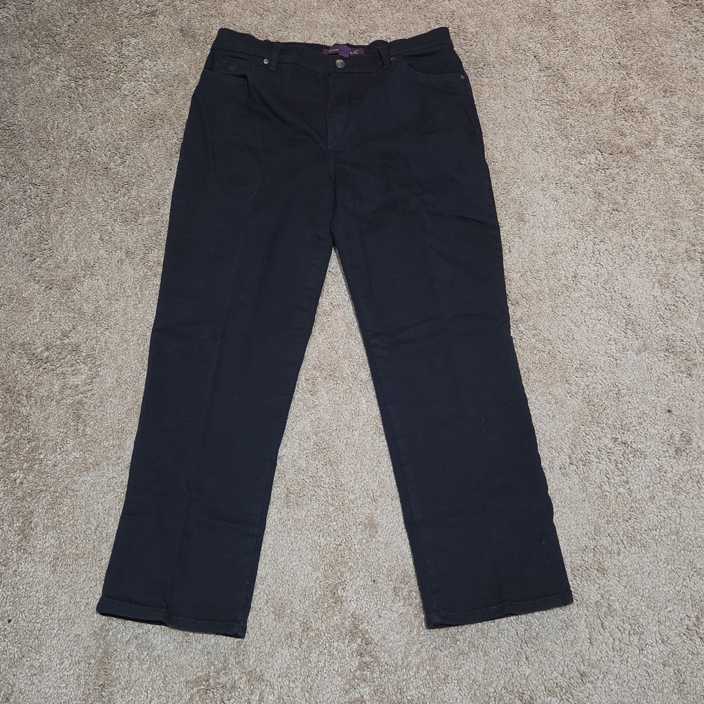 Gloria Vanderbilt Amanda Black Jeans Stretch 14P Short Women Classic