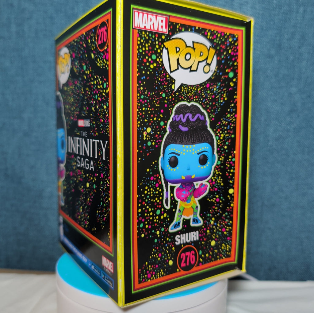 Funko Pop Marvel Shuri Blacklight Target Exclusive #276 in Box with Protector