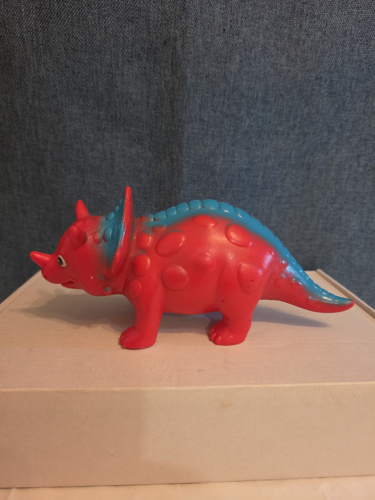 Kid Connection Triceratops Dinosaur Toy Red Blue 7" Long Plastic Figure Toddler
