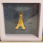 Paris Eiffel Tower Enamel Metal Brooch Vintage Pin