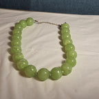 Chunky Bead Necklace Marbled Green Acrylic Retro Y2K PreOwned