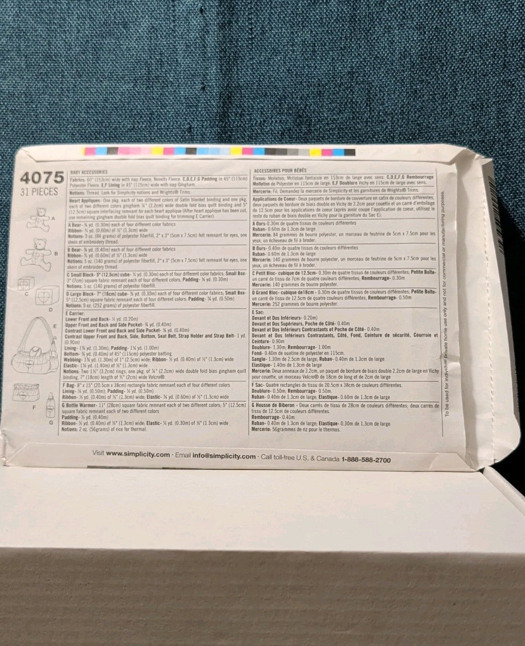 Simplicity 4075 Shirley Botsford Baby Accessories Pattern 2006 Diaper Bag UNCUT