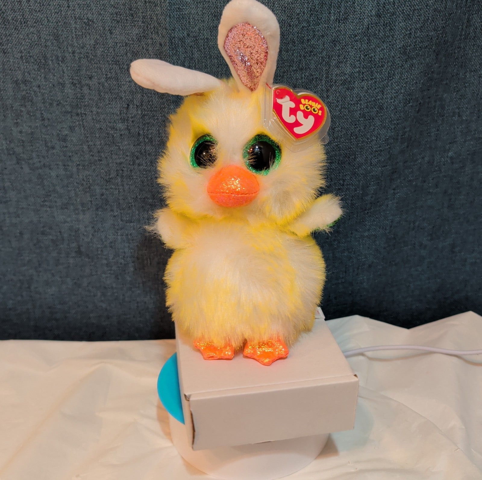 Ty Beanie Boos Coop The Easter Chick Bunny Ears Plush 6" Glitter Eyes NWT