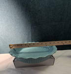 Paula Deen Pie Plate Robin's Egg Blue Speckled Stoneware 11.25" Ruffled Edge