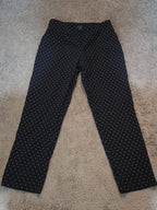 Zac & Rachel Pants 12 Black White Polka Dot Pull On Stretch