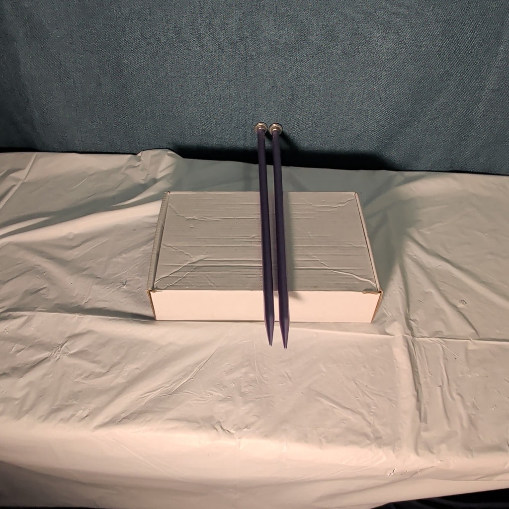 Boye Size 5 Aluminum Knitting Needles 14 Inch Straight Pair Purple Vintage 6328