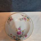 Noritake Peony 5053 China 7.5" Soup Bowl Floral Gold Rim Vintage