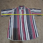 Pine Grove Striped Button Down Shirt Cotton Vintage 90s Retro Men Size M