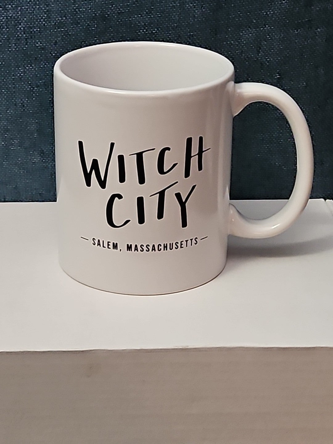 Witch City Salem Massachusetts Coffee Mug | Artistic Souvenir Tea Cup | White