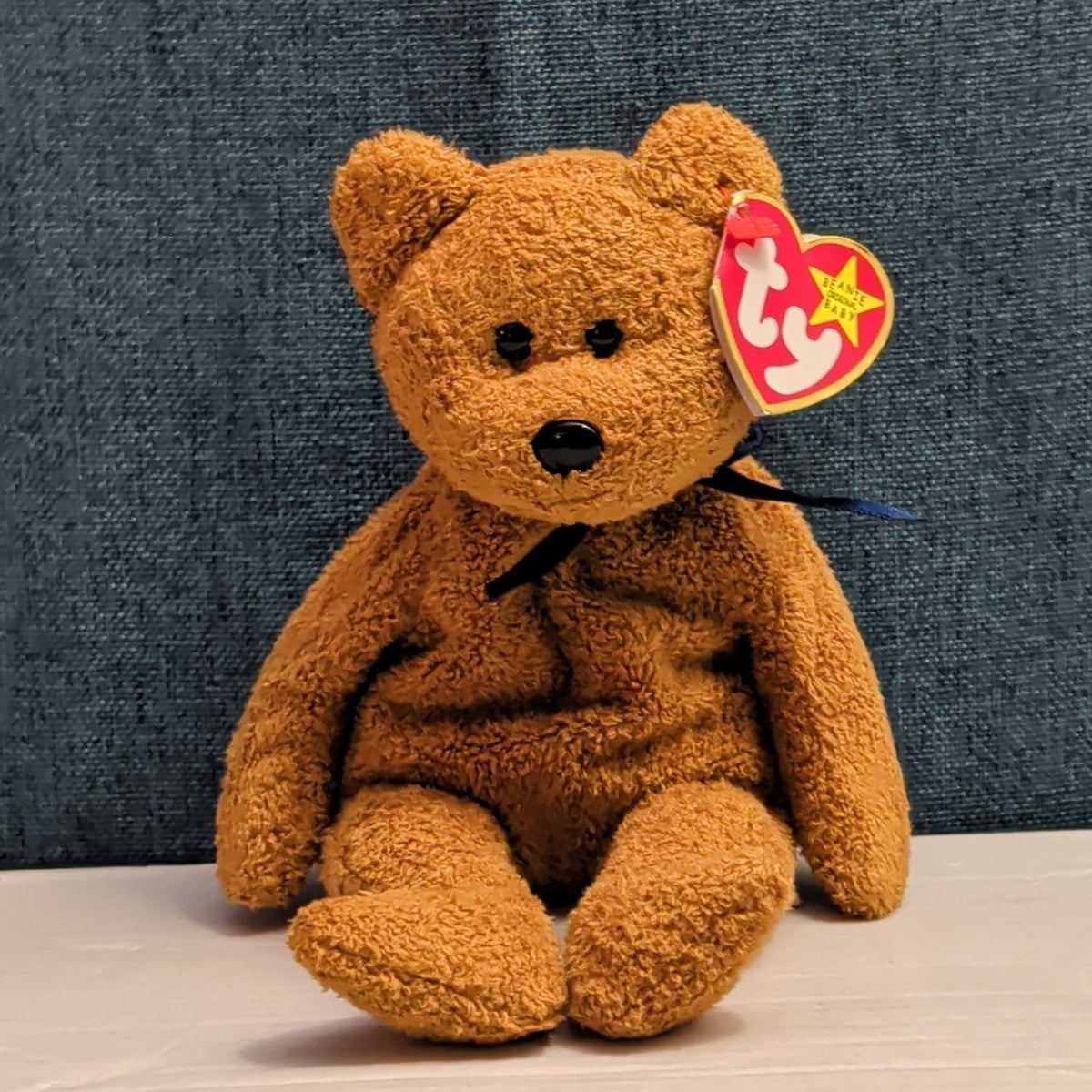 Ty Beanie Baby Fuzz Bear 1999 Retired MWMT P.E. Pellets Holographic Tag Vintage
