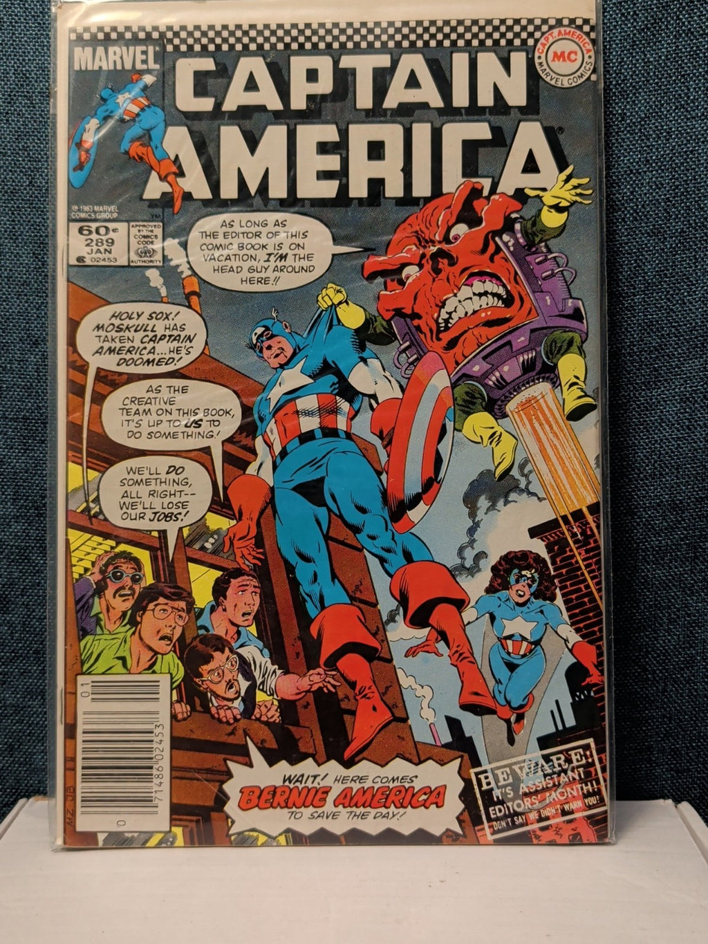 Captain America #289 1984 Newsstand Bernie America Assistant Editors Month Good