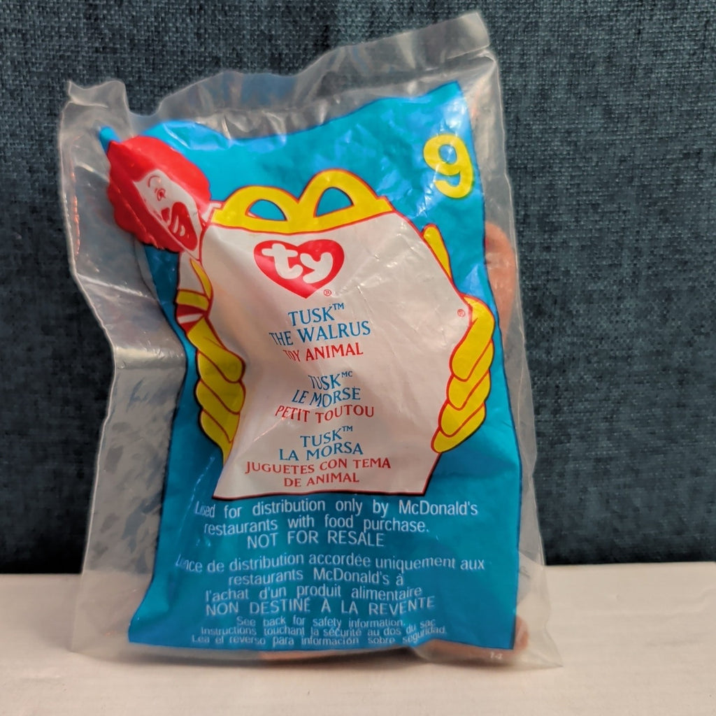 Ty Teenie Beanie Baby Tusk the Walrus #9 McDonald’s 2000 Sealed New Toy Retired