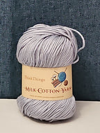 ThinkThings Milk Cotton Yarn | Soft Silver Grey 50g Skein Anti-Pilling