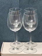 Set of 4 Clear Glass Stemmed Wine Glasses Balloon Bowl All-Purpose Stemware