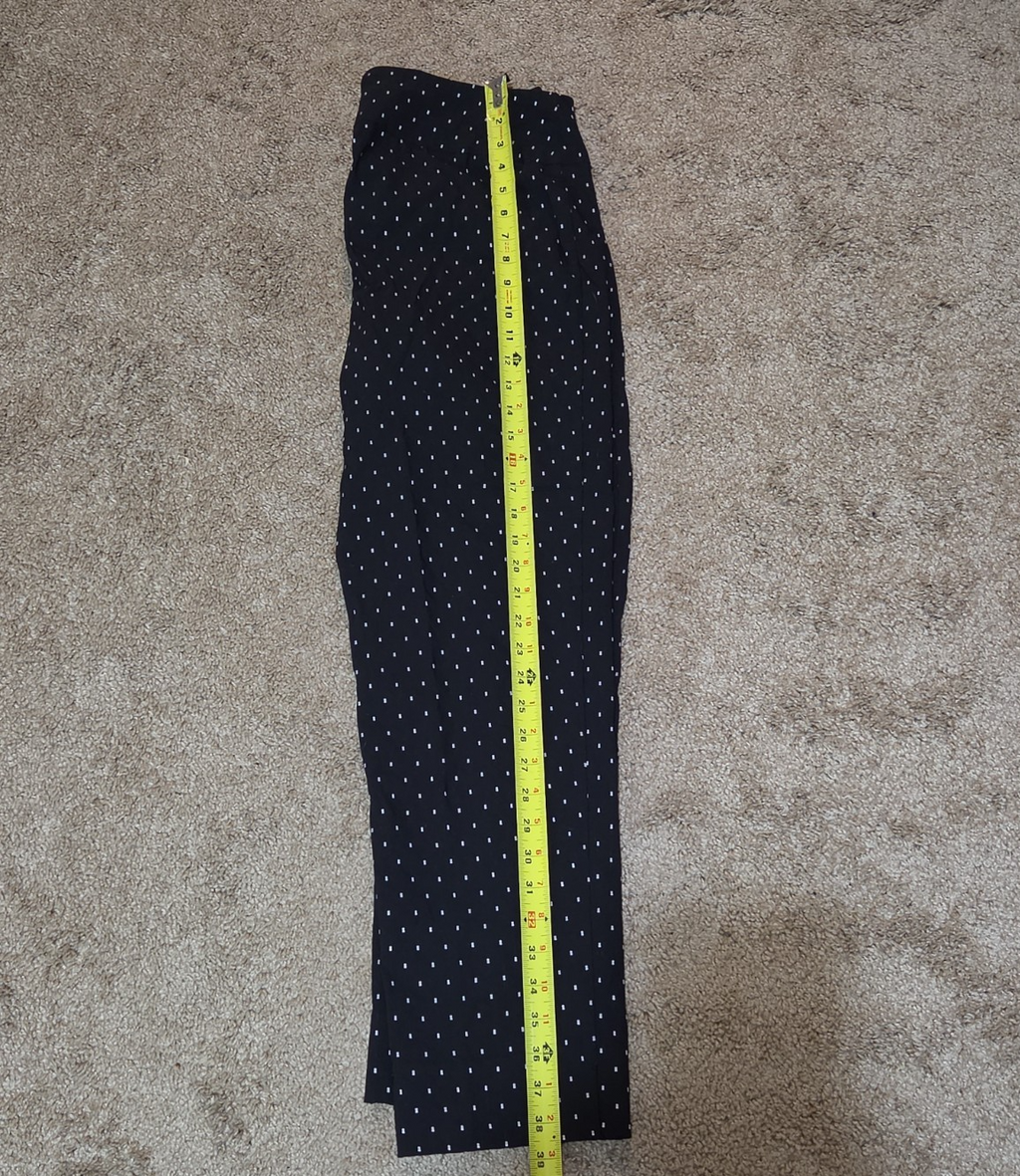 Zac & Rachel Pants 12 Black White Polka Dot Pull On Stretch