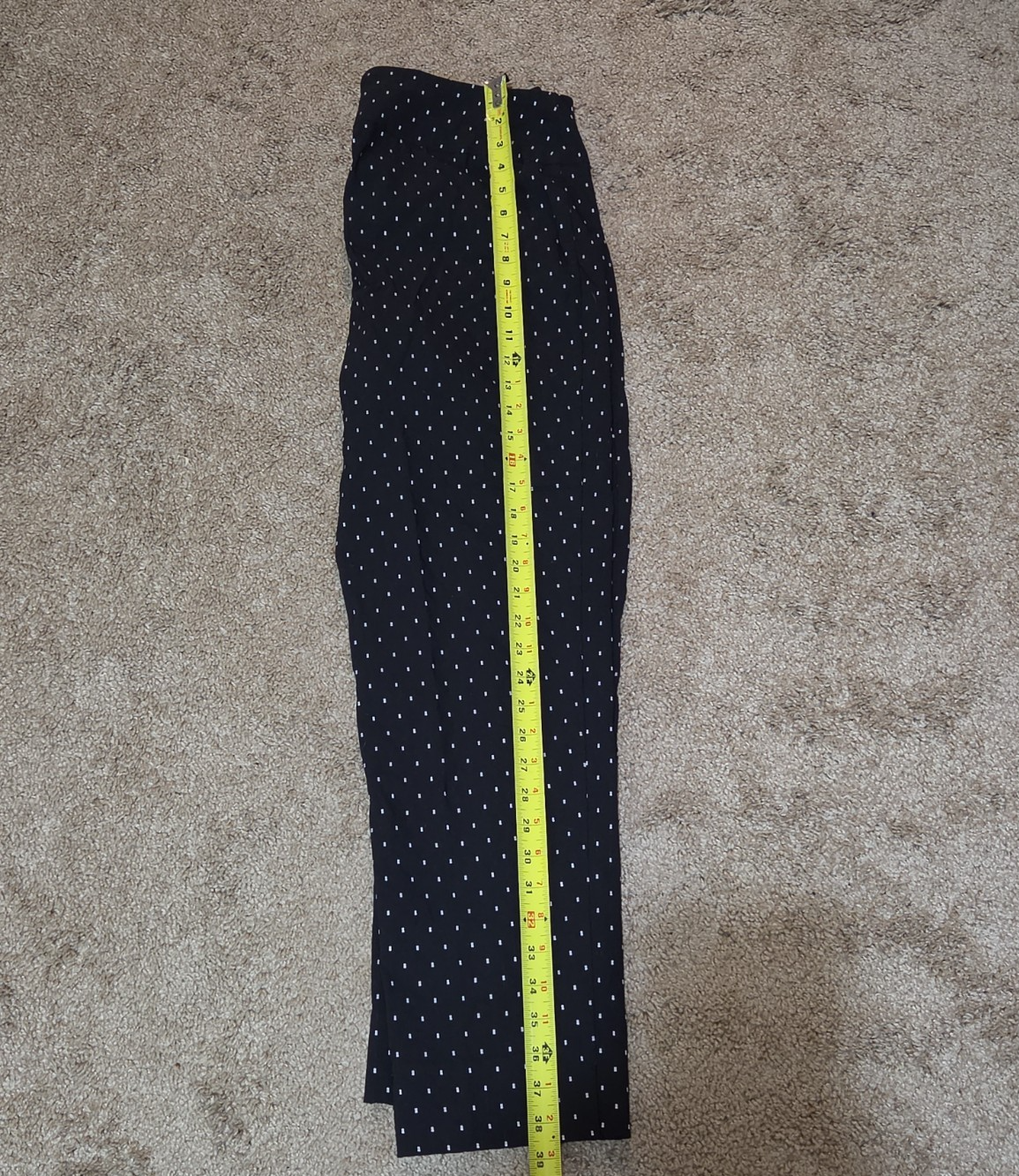 Zac & Rachel Pants 12 Black White Polka Dot Pull On Stretch