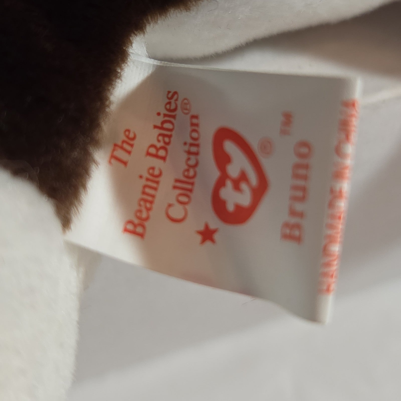 Ty Beanie Baby Bruno Dog Plush Vintage 1997 Bull Terrier Tags Protected
