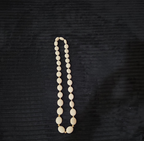 Vintage Cream Lucite Bead Necklace Graduated Flat Oval Disc Chain 32" No Clasp