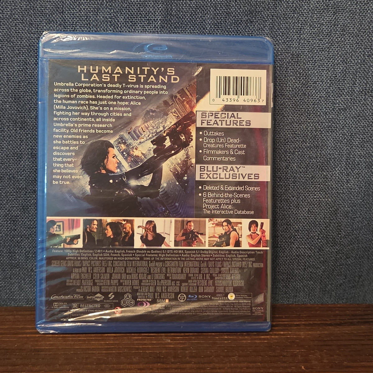 Resident Evil Retribution Blu-Ray Milla Jovovich