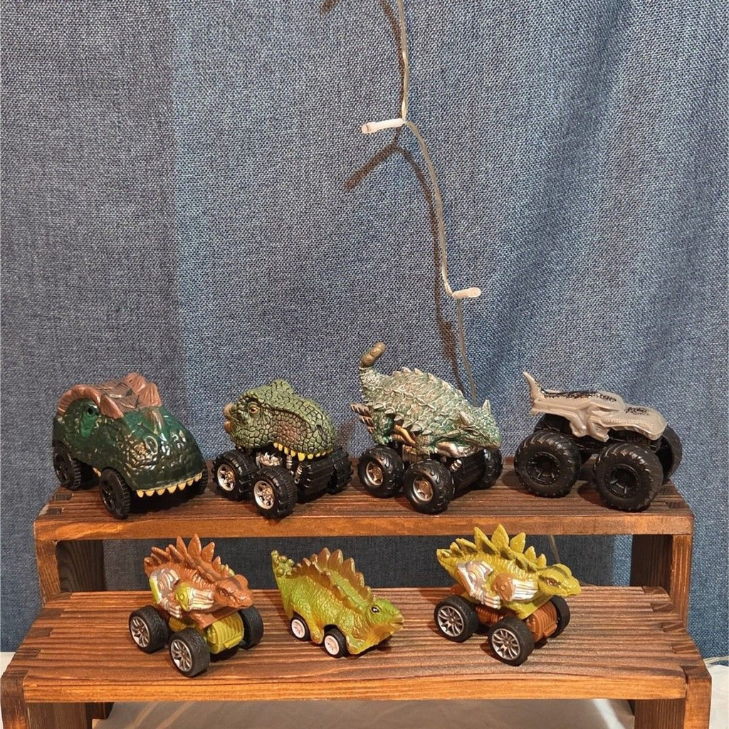 Lot Of 7 Dinosaur Monster Trucks, Vehicles Plastic