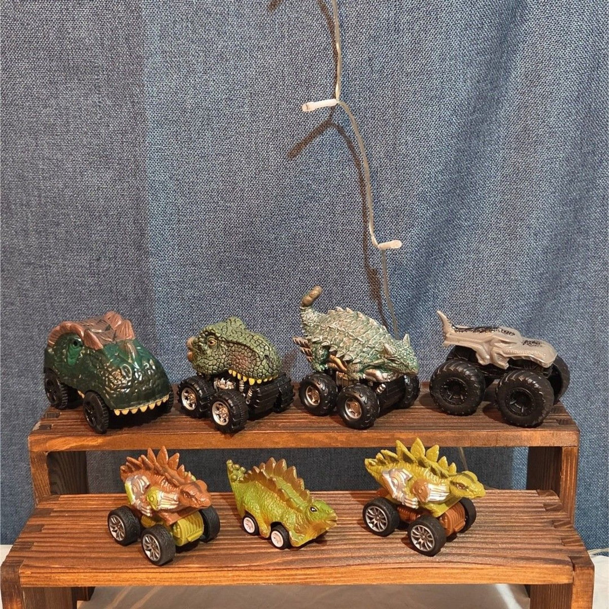 Lot Of 7 Dinosaur Monster Trucks, Vehicles Plastic