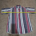 Pine Grove Striped Button Down Shirt Cotton Vintage 90s Retro Men Size M