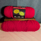 Red Heart Super Saver Cherry Red Yarn Lot 2 Skeins Worsted E300 New & Used