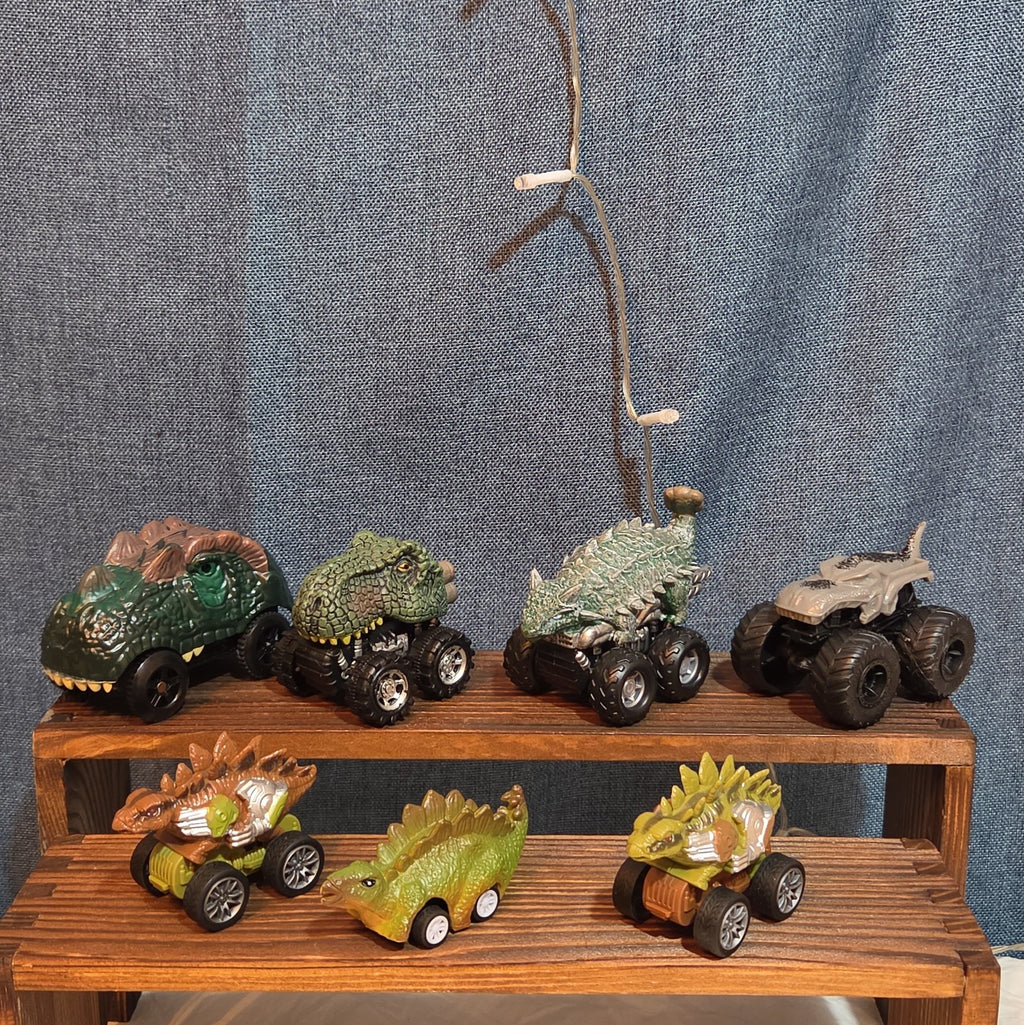 Lot Of 7 Dinosaur Monster Trucks, Vehicles Plastic