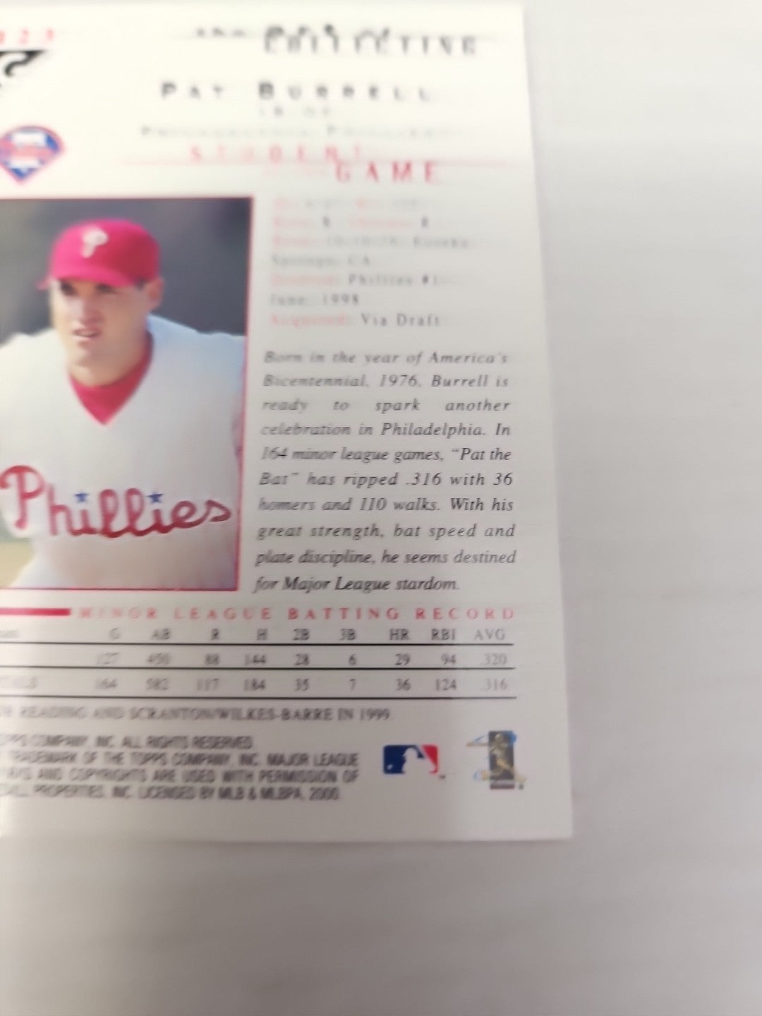2000 Topps Gallery - Students of the Game Pat Burrell #123