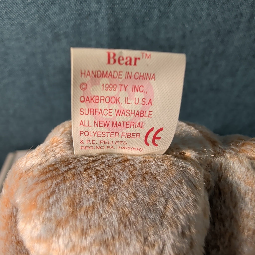 1999 Signature Bear Ty Beanie Baby Retired MWMT with Tag Protector Ginger Bear