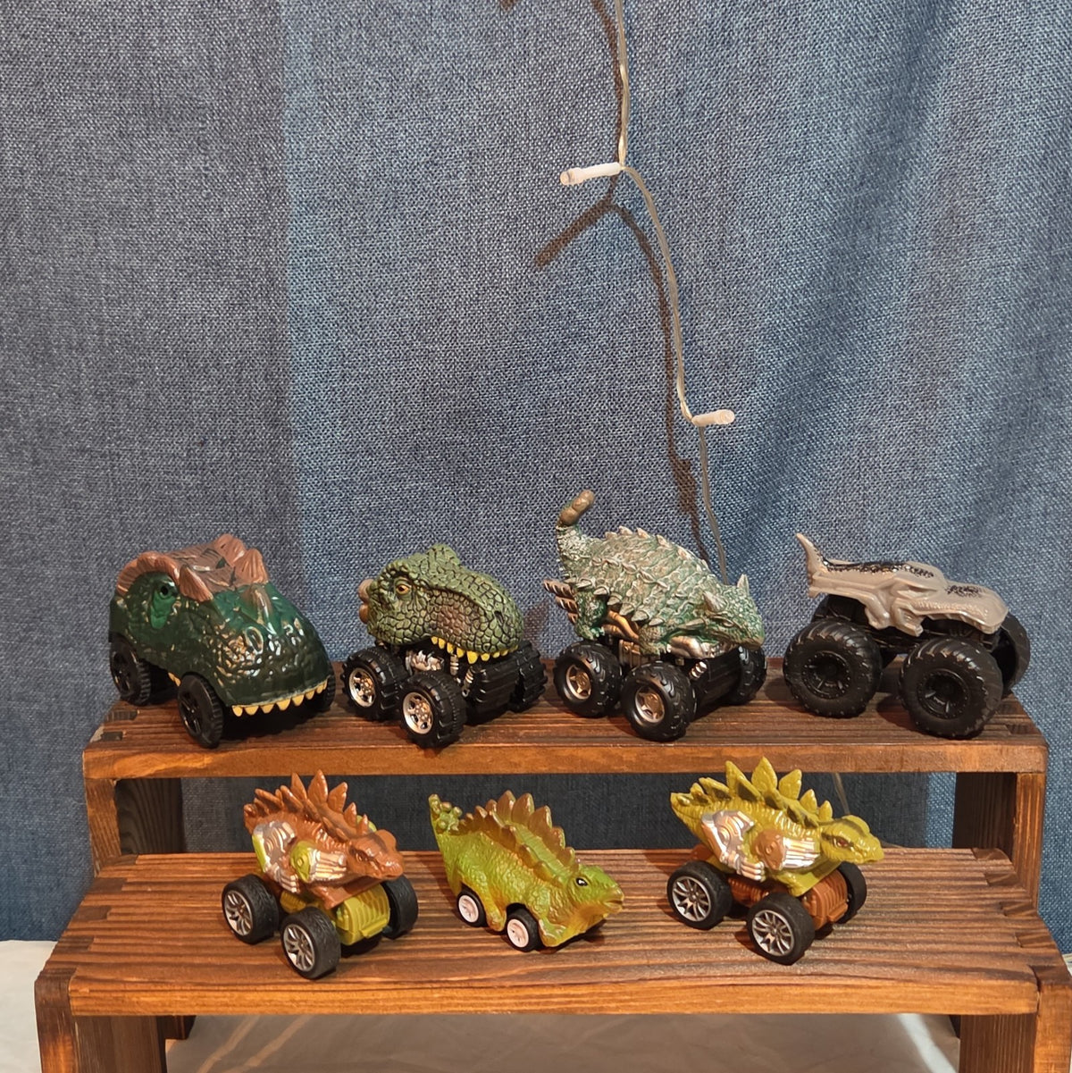 Lot Of 7 Dinosaur Monster Trucks, Vehicles Plastic