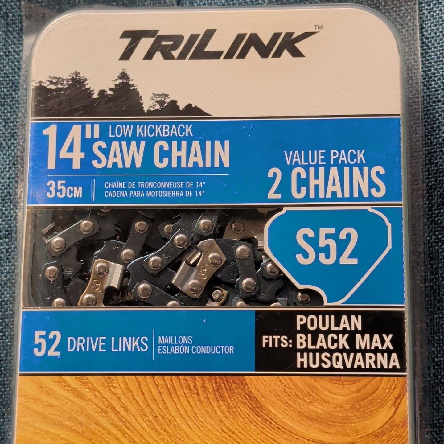 NEW TriLink S52 14" Replacement Saw Chain 2-Pack | 52 Drive Links .050" Gauge