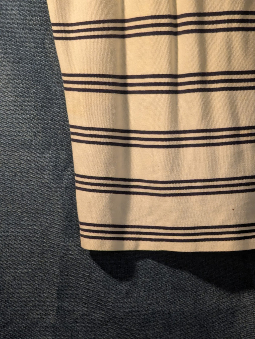 Vintage 90s Polo Ralph Lauren Shirt Men's Large Cream Navy Stripe 