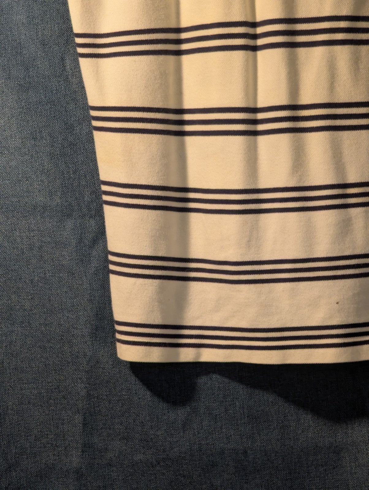 Vintage 90s Polo Ralph Lauren Shirt Men's Large Cream Navy Stripe 