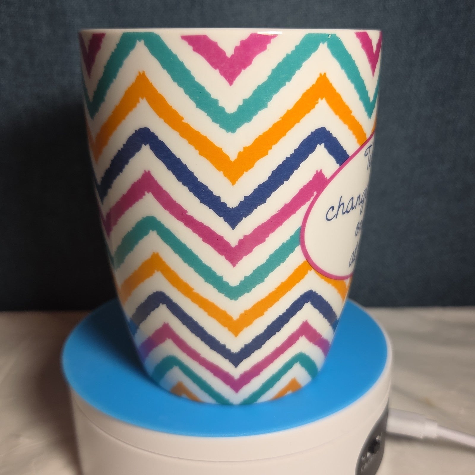 Mud Pie Francesca's Teacher Quote Mug Colorful Chevron 2012