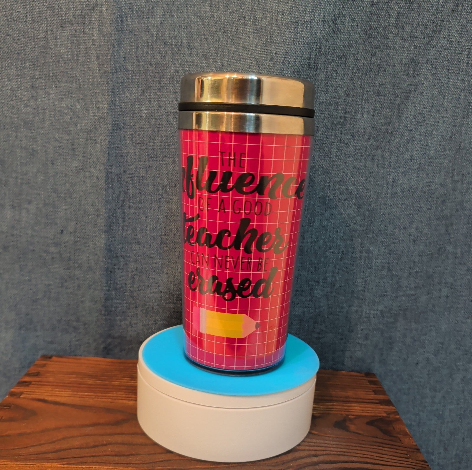Teacher Appreciation Travel Tumbler 20oz Pink Hot Cold Cup with Lid
