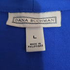 Dana Buchman Draped Neck Blue Sleeveless Top Blouse Gently Used Large