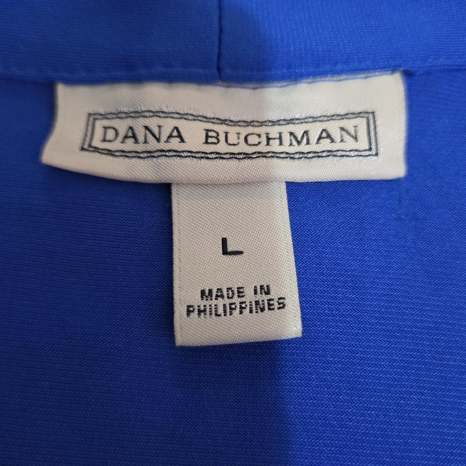 Dana Buchman Draped Neck Blue Sleeveless Top Blouse Gently Used Large